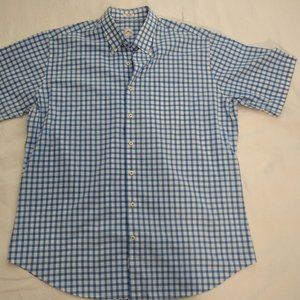 Peter Millar XL Short Sleeve Blue Check Shirt